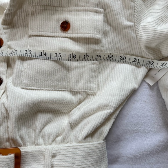 Lani the Label for Revolve Stylish Cream Corduroy Button-Up Romper NWT - Picture 7 of 8